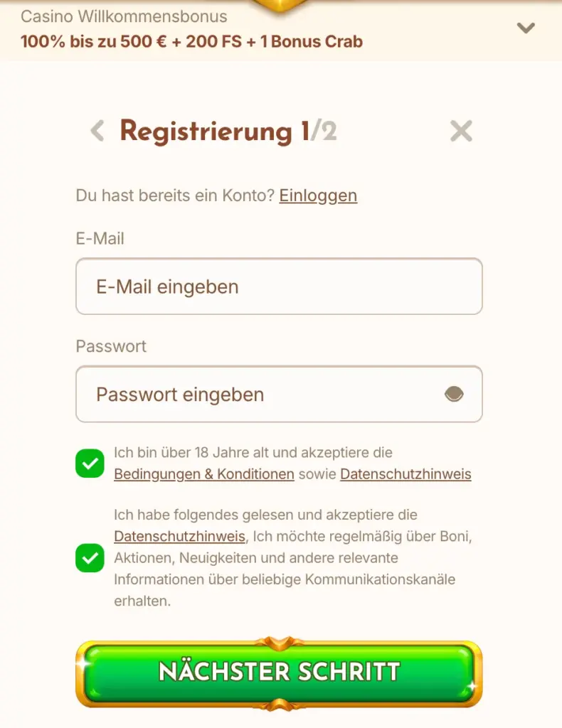 Registrierung